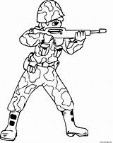 Coloriage Soldat Fusil Dessin Combinaison Imprimer Militaire sketch template