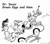 Ham Eggs Green Pages Coloring Seuss Dr Getcolorings sketch template