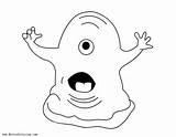 Slime Coloring Pages Printable Scared Kids Adults sketch template