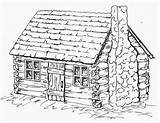 Cabin Coloring Drawing Log Pages Cabins Woods Draw Colonial Drawings House Adult Simple Sheets Cottage Sketch Bing Wood Colouring Logs sketch template