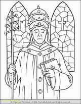 Coloring Saint Pope Great Leo Catholic Saints Pages Jesus Printable Praying Kids Alexander Albert Francis St Colouring Sheets Kid Thecatholickid sketch template