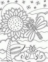 Coloring Pages Doodle Alley Printable Sunshine Insect Quotes Color Colouring Sheets Sunflower Garden Zendoodle Print Adult Animal Getcolorings Kids Pond sketch template