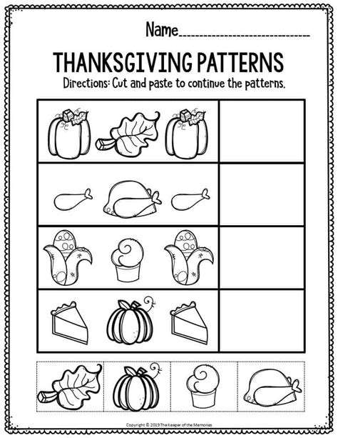 thanksgiving printable  kindergarten