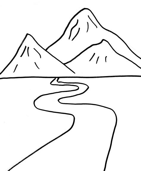 coloring page mountain  nature printable coloring pages