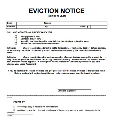 printable eviction notice pa  printable  pennsylvania