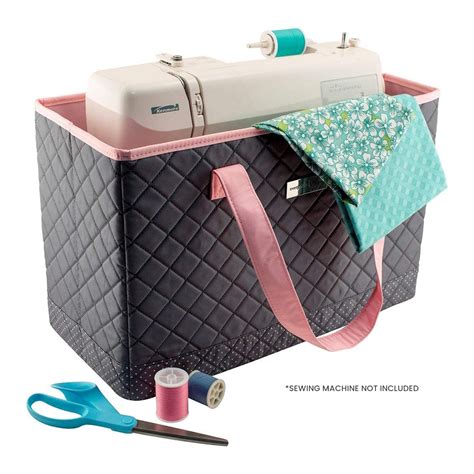 mary deluxe quilted pink grey sewing machine carrying case sewing machine cover
