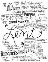 Lent Catholic Word Kids Words Cloud Coloring Printable Looktohimandberadiant Religious Pages Crafts Color Devotions School Big sketch template