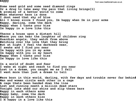 bruce springsteen song happy lyrics