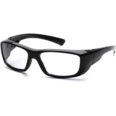 Pyramex Emerge Safety Glasses Black Frame Clear Full