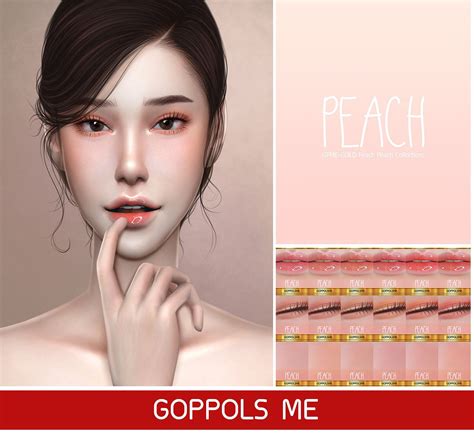 gpme peach peach collections  sims  skin sims  cc makeup sims