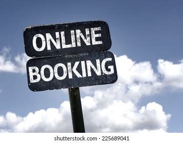 booking sign clouds sky background stock photo  shutterstock