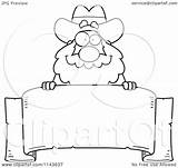 Miner Banner Cartoon Clipart Prospector Parchment Chubby Over Coloring Thoman Cory Outlined Vector sketch template