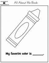 Book Color Worksheet Printable Preschool Autism Kindergarten Pages Favorite Colors Things Theme Kids Activities Printables Resources Crayon First Teacher Ed sketch template