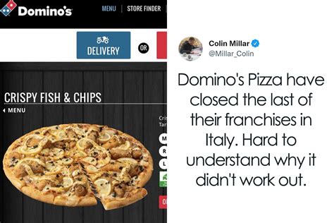 folks react  dominos pizza closing  doors    store  italy  failing