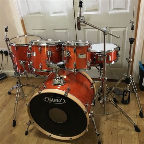 fully refurbished mapex  series drum kit amber lacquer  local delivery  reading