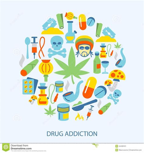 Drugs Icons Flat Stock Vector Illustration Of Blade