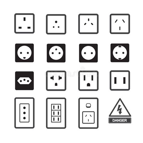 electric outlet  plug icon stock vector illustration  prong black