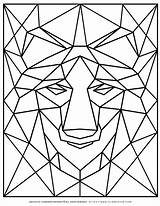 Wolf Coloring Geometric Pages Planerium Login Animal sketch template
