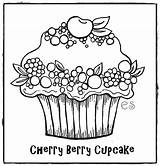 Colouring Cupcakes Cat Pages sketch template