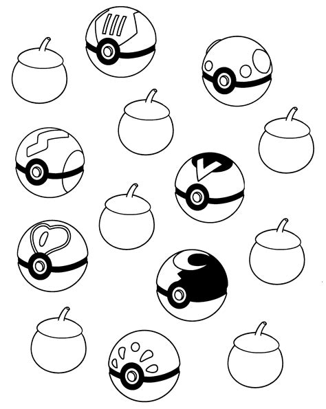 pokemon ball coloring page  getcoloringscom  printable