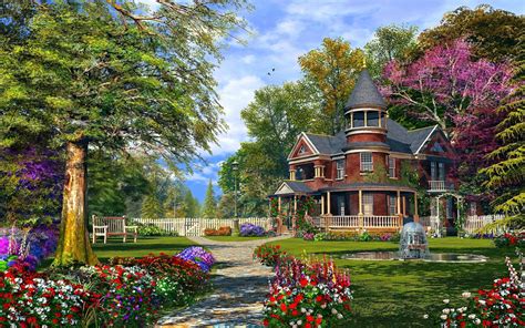summer house wallpaper  background image  id