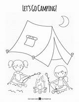 Camping Coloring Girls Pages Whitesbelfast sketch template