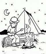 Campfire Coloriage Barraca Homem Roasting Marshmallows Colorir Tulamama Vivant Tudodesenhos Imprimer Scribblefun Coloringpages Tricks sketch template