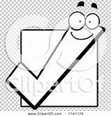 Clipart Mark Check Box Happy Over Outlined Coloring Cartoon Vector Thoman Cory sketch template