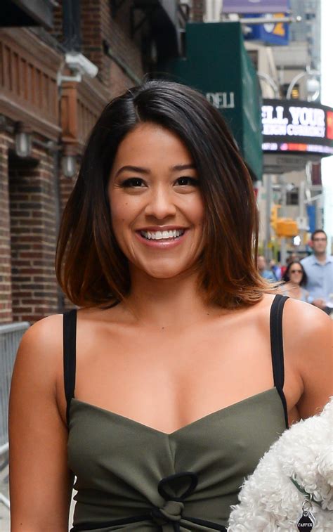 gina rodriguez arrives at late show with stephen colbert