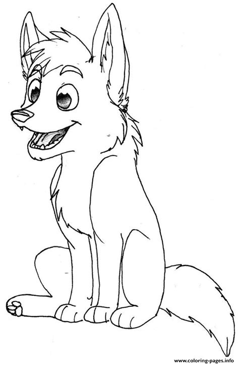 baby wolf coloring page printable