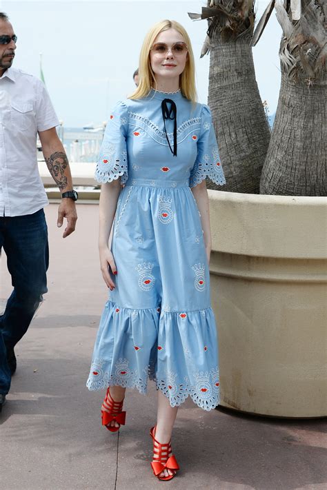 elle fanning puts  prairie spin  french girl style  cannes vogue