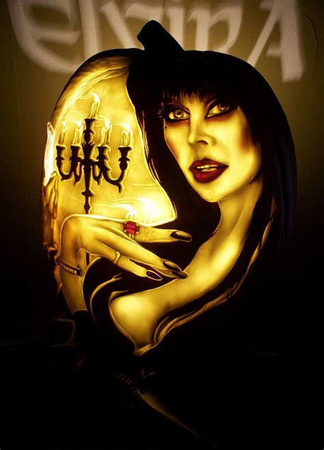 Elvira Mistress Of The Dark Carved Pumpkin Halloween Fright Night