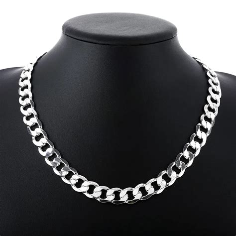 pcs mm inches long links chain men necklace factory price fashion silver mens jewelry