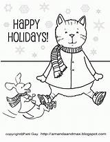 Coloring Holidays Happy Pages Winter Printable Holiday Comments Library Coloringhome sketch template