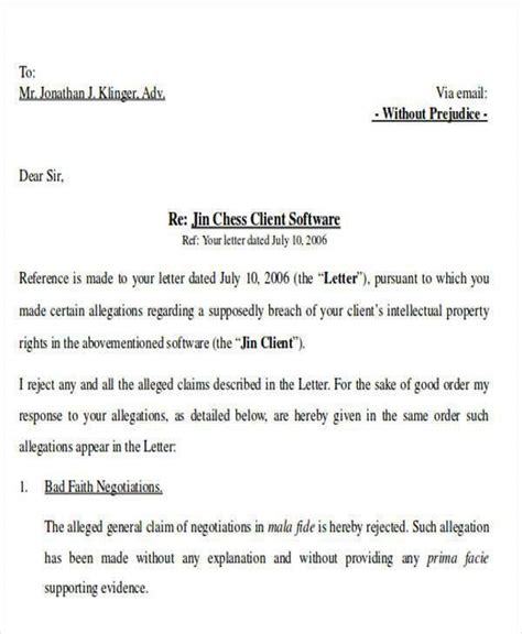 response letter  false allegations