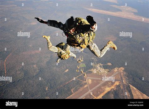 army special forces soldiers practice high altitude  opening