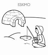 Igloo Eskimo Coloring Pages Kids Date sketch template