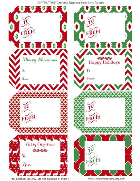 printable gift hang tags holiday patterns printable gift holiday