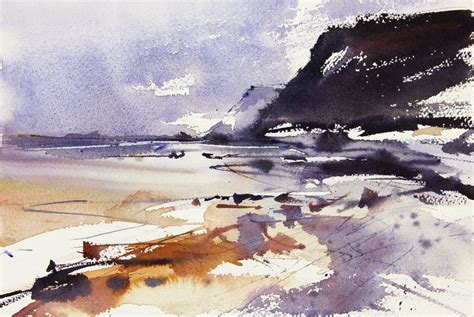 north yorkshire cliffs original art   watercolor landscape