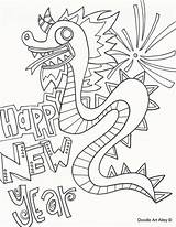 Chinese Year Coloring Pages Lunar Dragon Drawing Printable Zodiac Sheets Color Number Template Doodle Happy Easy Alley Getdrawings Getcolorings Years sketch template