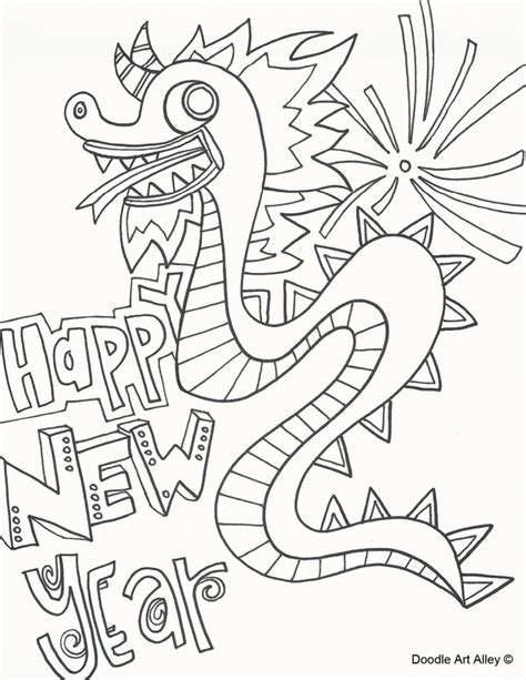 chinese  year coloring pages doodle art alley