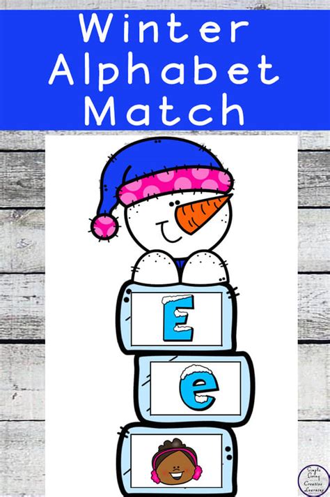 winter alphabet match simple living creative learning