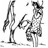Cow Milking Coloring Pages Farmer Indian Start Girl sketch template