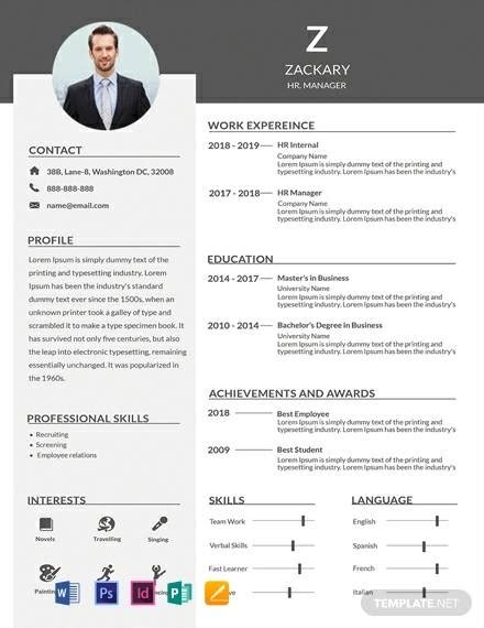 sample hr manager resume templates  ms word