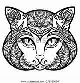 Vector Cat Tattoo Tribal Animal Vectors Stock Shutterstock Related sketch template