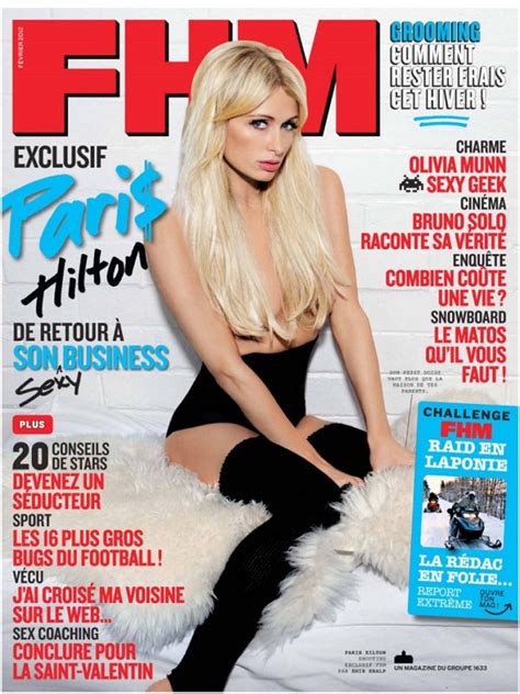 paris hilton poses nude on the cover of fhm france