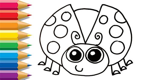 ladybug coloring pages   draw ladybug learn colors  kids