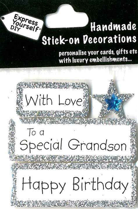 happy birthday special grandson diy greeting card toppers