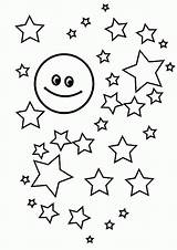 Coloring Stars Star Moon Pages Printable Accompanied Many Print Popular sketch template