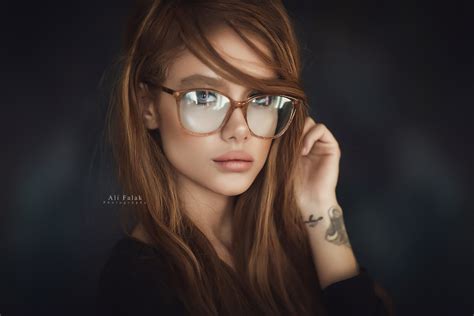 wallpaper face portrait women with glasses tattoo ali falak
